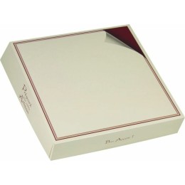 Boîte traiteur carton ivoire et bordeaux 26 x 26 x 5 cm - par 50