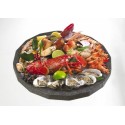 Plateau fruits de mer polystyrène rond noir Ø 35 cm - par 30