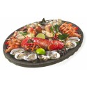 Plateau fruits de mer polystyrène ovale noir 49 x 35 cm - par 30