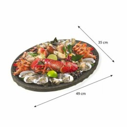 Plateau fruits de mer polystyrène ovale noir 49 x 35 cm - par 30