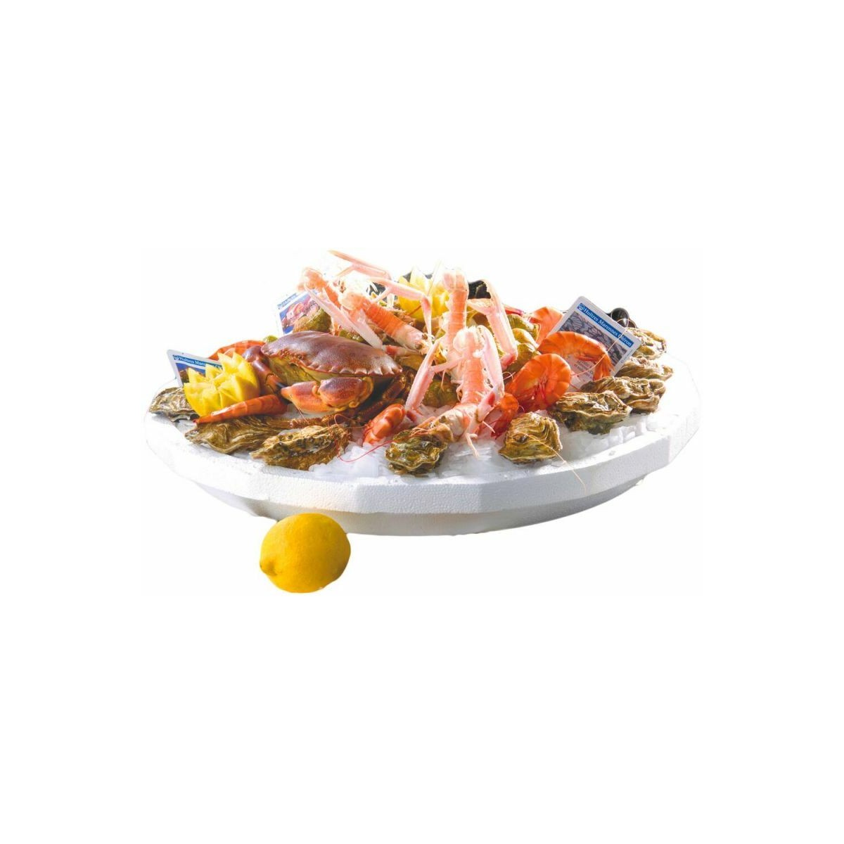 Plateau fruits de mer blanc 50 x 35 cm Monemballage
