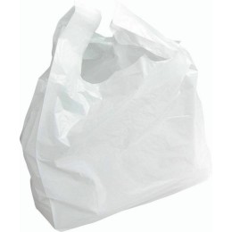 Sac bretelles plastique BD 50 microns blanc 20 x 10 + 10 x 40 cm - par 500