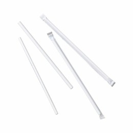 Paille carton droite blanche Ø 0,6 x 20 cm - par 500