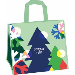 Sac réutilisable polypropylène tissé "Noël" 40 x 12 + 12 x 35 cm - par 100