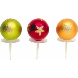 Décoration pour bûche "Boules Noël" - par 48