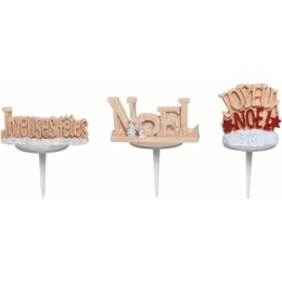 Décoration pour bûche "Joyeux Noël" - par 48