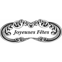 Décoration en azyme "Joyeuses Fêtes" 12 x 4,5 cm - par 24