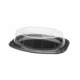 Plateau plastique avec couvercle 35 x 24,5 x 7,6 cm - par 50