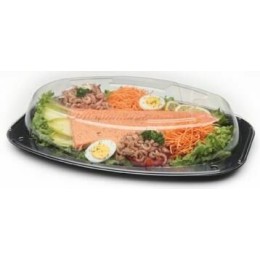 Plateau plastique avec couvercle 54 x 35 x 2,5 cm - par 40