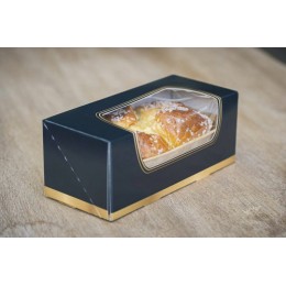 Boîte carton noire avec fenêtre 25 x 11 x 10 cm - par 25
