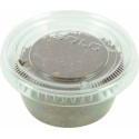 Pot à sauce plastique transparent avec couvercle 60 ml - par 50