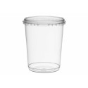 Pot plastique transparent rond avec fermeture de sécurité 1025 ml - par 200