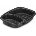 Barquette plastique noire 2 compartiments Cookipack 1250 ml - par 320