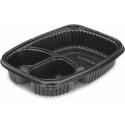 Barquette plastique noire 3 compartiments Cookipack 1250 ml - par 320