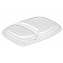 Couvercle plastique transparent pour barquette plastique noire 2 compartiments Cookipack 1250 ml - par 320