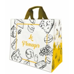 Sac réutilisable polypropylène tissé "Fromagerie" 27 x 12 + 12 x 36 cm - par 25