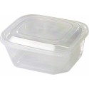 Barquette plastique transparente avec couvercle 500 ml - par 420