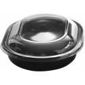 Barquette plastique CPET noire avec couvercle spécial four 1000 ml - par 40