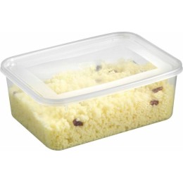 Barquette plastique PP transparente avec couvercle 1000 ml - par 200