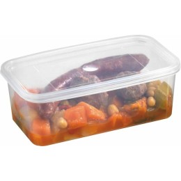 Barquette plastique PP transparente avec couvercle 1000 ml - par 200