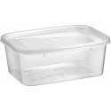 Barquette plastique PP transparente avec couvercle 375 ml - par 500