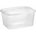Barquette plastique PP transparente avec couvercle 650 ml - par 300