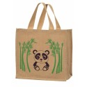 Sac réutilisable toile de jute "Panda" 36 + 23 x 37 cm - par 25