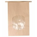 Sachet SOS kraft brun avec fenêtre et auto-fermeture 15,5 + 7 x 24,2 cm - par 50