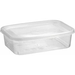 Barquette plastique PP transparente avec couvercle 250 ml - par 500