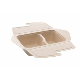 Barquette 2 compartiments en pulpe de canne 800 ml - par 150
