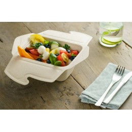 Barquette 2 compartiments en pulpe de canne 800 ml - par 150