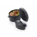 Mini cocotte plastique noire avec couvercle 300 ml - par 4