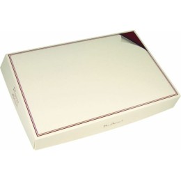 Boîte traiteur carton ivoire et bordeaux 42 x 28 x 6 cm - par 25
