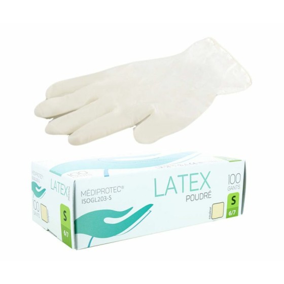 Gants latex poudrés taille S