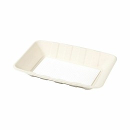 Barquette bagasse avec buvard 21,8 x 13,5 x 4 cm - par 300