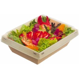 Barquette carton brun avec couvercle Luxifood 900 ml - par 20