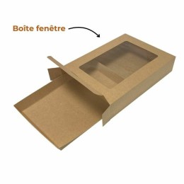 Boîte carton pour plateau avec fenêtre 41,4 cm x 28,5 x 7,1 cm - par 50