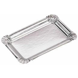 Plateau traiteur carton argent 23 x 16 cm - par 100