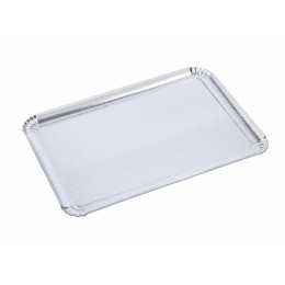Plateau de traiteur carton argent 28 x 42 cm - par 25