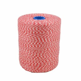 Ficelle alimentaire plastique rouge et blanc chiné calibre 3,5/2 1750 m - à l'unité