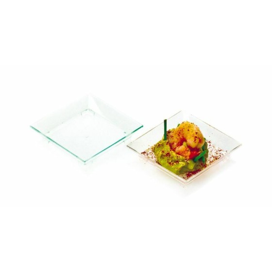 Mini coupelle plastique carrée 6 x 6 cm