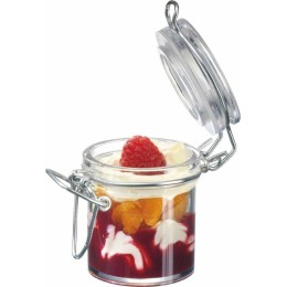 Petit pot avec couvercle charnière plastique 45 ml - par 24