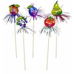 Pique de décoration fruits colorés 19 cm - par 72