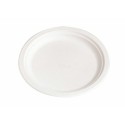 Assiette ronde en bagasse blanche Ø 22 cm - par 125