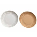 Assiette ronde carton blanc extérieur kraft Ø 12,5 cm - par 50