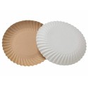Assiette ronde carton kraft extérieur blanc Ø 12,5 cm - par 50