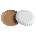 Assiette ronde carton kraft extérieur blanc Ø 9,7 cm - par 50