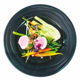Assiette ronde plastique noire Platipack Ø 24 cm - par 20