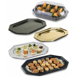 Plat de présentation octogonal marbre 55 x 37 cm - par 5