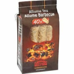 Allumes feu naturel Grill O Bois pour barbecue - par 40